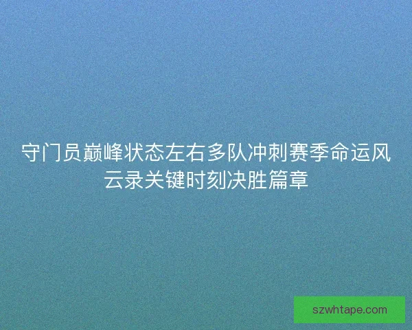 守门员巅峰状态左右多队冲刺赛季命运风云录关键时刻决胜篇章